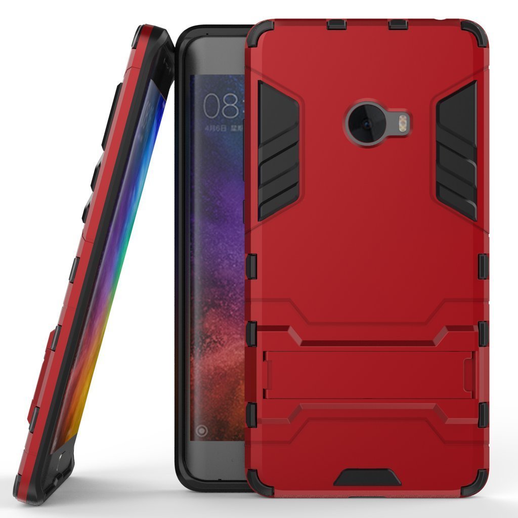 [Australia - AusPower] - Case for Xiaomi Mi Note 2 (5.7 inch) 2 in 1 Shockproof with Kickstand Feature Hybrid Dual Layer Armor Defender Protective Cover (Red) Red 