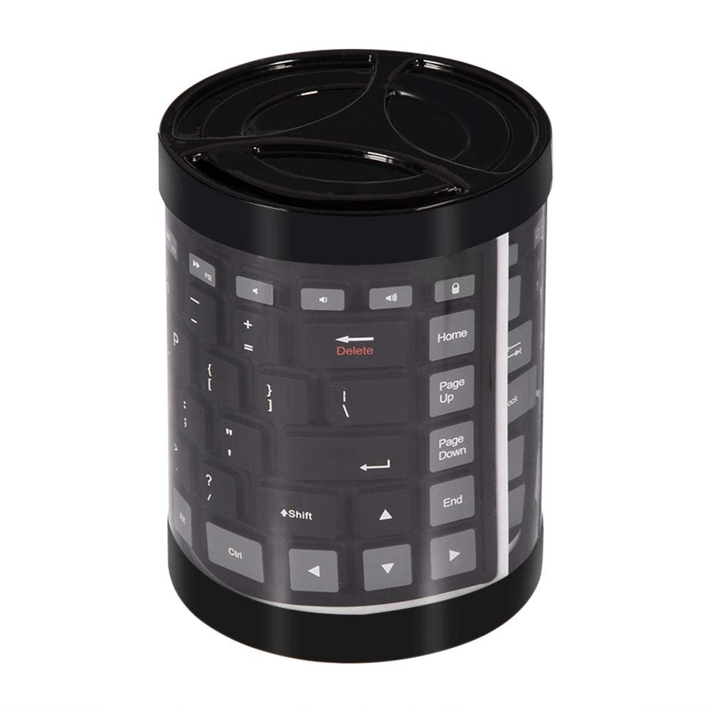 [Australia - AusPower] - fosa Portable Waterproof Mini Wireless Bluetooth Keyboard Foldable for Laptop/PC/Phone(Black) 