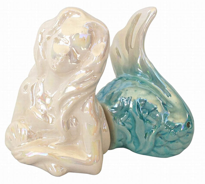 [Australia - AusPower] - Blue Sky Ceramic Mermaid Set Salt & Pepper 