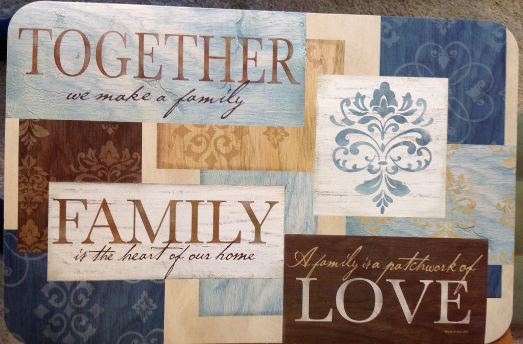 [Australia - AusPower] - NEW SET 4 PLACEMATS VINYL TOGETHER WE MAKE A FAMILY 