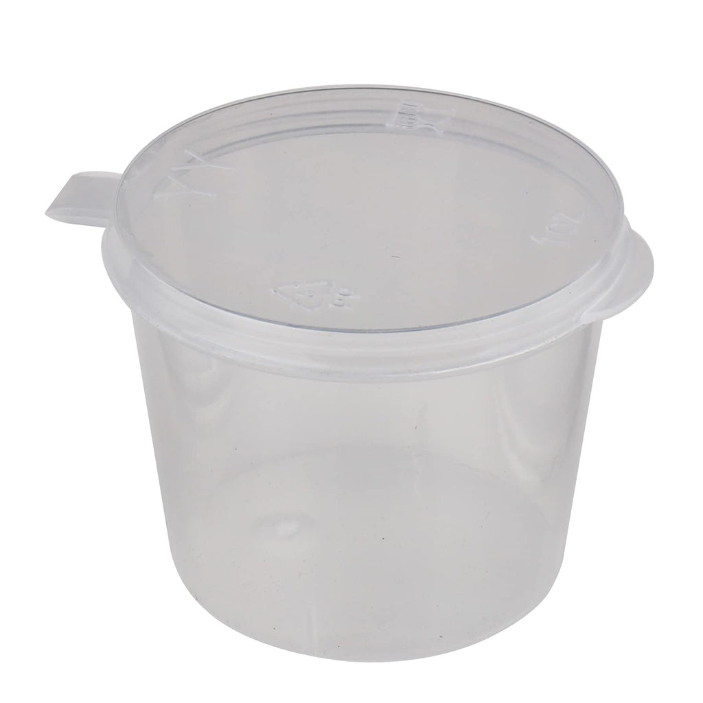 [Australia - AusPower] - WARMBUY 1-Ounce Plastic Disposable Cups with Attached Lids for Sauces, Salad Dressings, Paints, 100 Counts 
