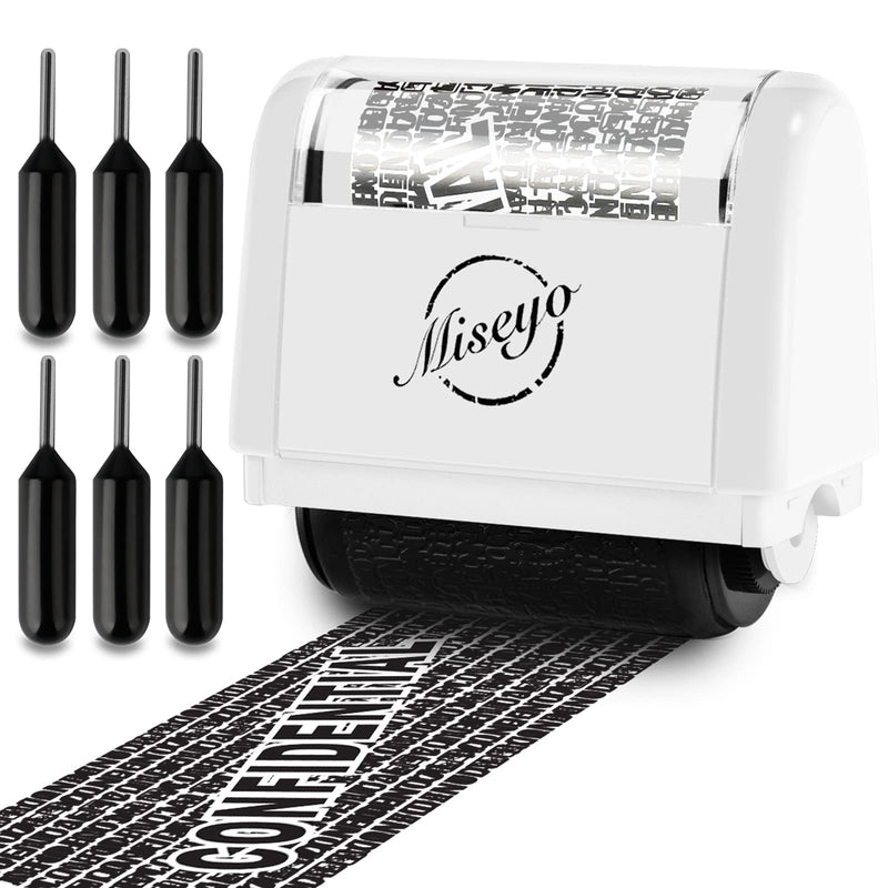 [Australia - AusPower] - Miseyo Identity Theft Protection Roller Stamp Set - White (Incleded 6 Refill Ink) 2.white 
