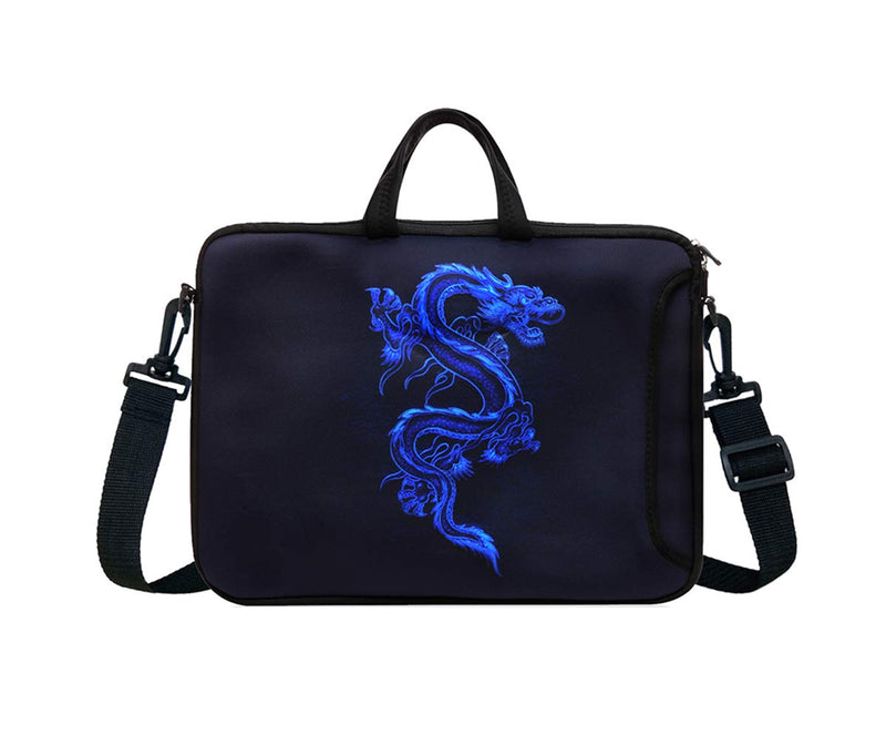 [Australia - AusPower] - 10-Inch Neoprene Laptop Tablet Shoulder Messenger Bag Case Sleeve for 9.7 10 10.1 10.5" Inch Netbook/Ipad Pro/Air (Blue Dragon) Blue Dragon 