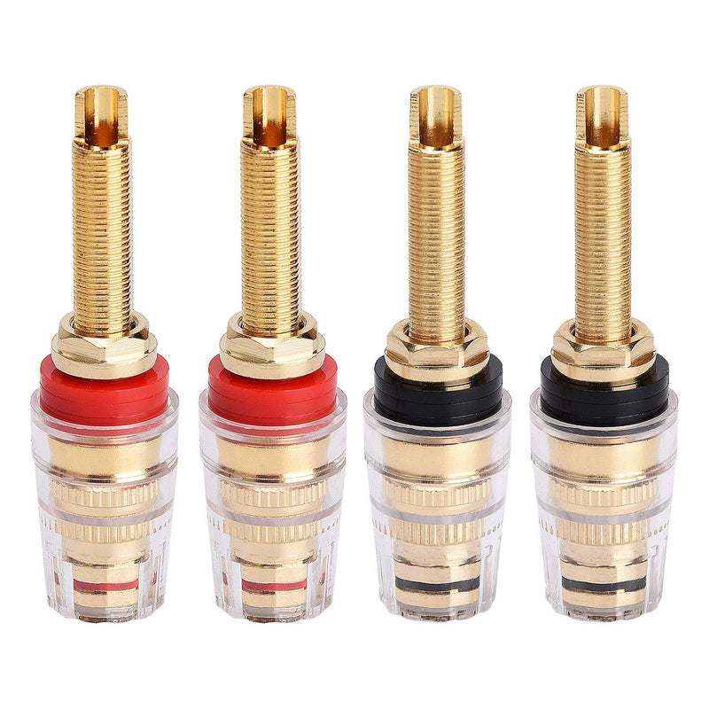 [Australia - AusPower] - 2 Pairs 4mm Banana Plug Socket Connector Binding Post for Amplifier Speaker Terminal Socket Connector & Audio Video Cable Plugs & Adapter Large-Long 