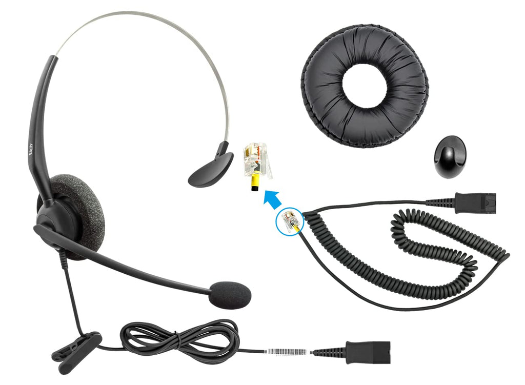 [Australia - AusPower] - RJ9 Cisco Phone Headset for Cisco IP Phone 6941 6945 6961 7940 7942 7945 7960 7962 7970 7971 More, Noise Cancelling Mic Plus 3.5 mm Connector Monaural 