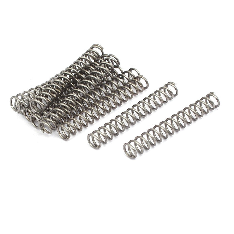 [Australia - AusPower] - uxcell Compression Spring,304 Stainless Steel,6mm OD,0.8mm Wire Size,40mm Free Length,Silver Tone,10Pcs 