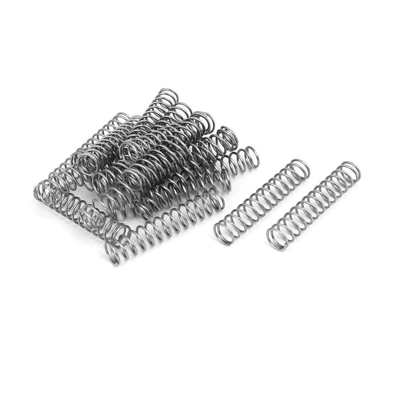 [Australia - AusPower] - uxcell Compression Spring,304 Stainless Steel,10mm OD,1mm Wire Size,50mm Free Length,Silver Tone,20Pcs 