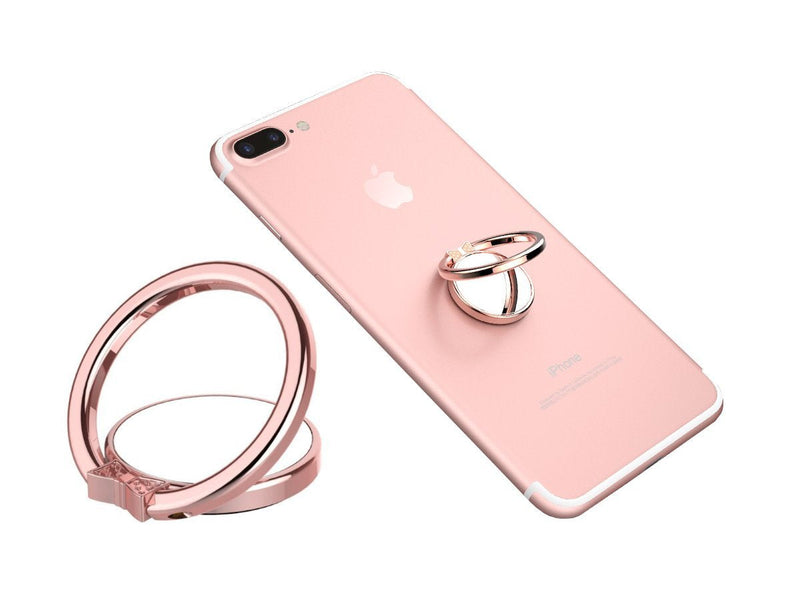 [Australia - AusPower] - Phone Ring Finger Holder, Stand, Mirror - MAXIMEST 360 Rotation Grip and Kickstand Accessory, Compatible with All Smartphones, iPhone, Samsung Galaxy S, Note, Z Fold, Flip, Tablets, iPad (Rose Gold) 