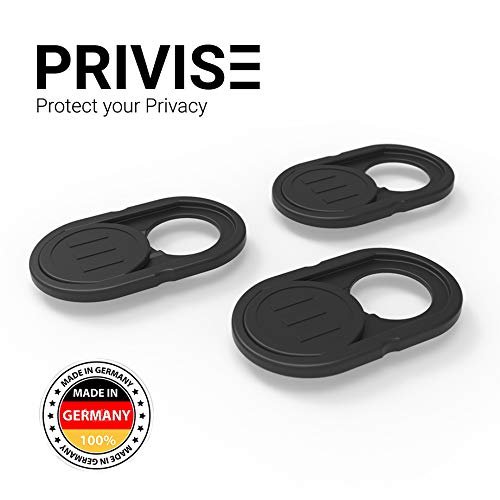 [Australia - AusPower] - Privise Webcam Cover | PC, Smartphone & Laptop Camera Cover • Made in Germany • Compatible for MacBook, iMac & iPhone • Strong Webcam Sticker • Effective Privacy Protection • Ultra Thin (black) • 3pc black 