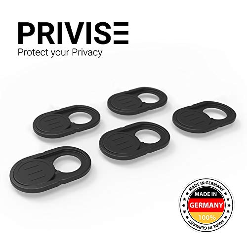 [Australia - AusPower] - Privise Webcam Cover | PC, Smartphone & Laptop Camera Cover • Made in Germany • Compatible for MacBook, iMac & iPhone • Strong Webcam Sticker • Effective Privacy Protection • Ultra Thin (black) • 5pc Black 