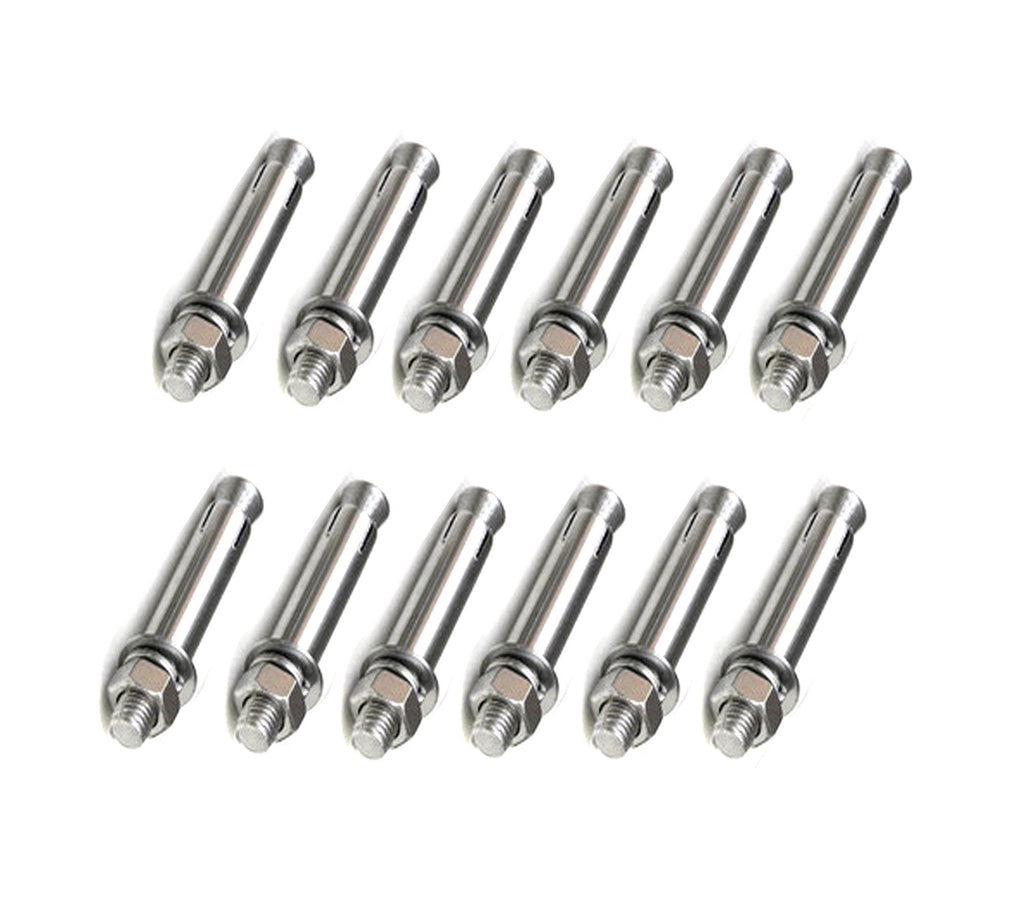[Australia - AusPower] - Antrader 1/5" x 2" 304 Stainless Steel Wedge Expansion Bolt Anchor Screws Sleeve Anchors Silver Tone 12-Pack 