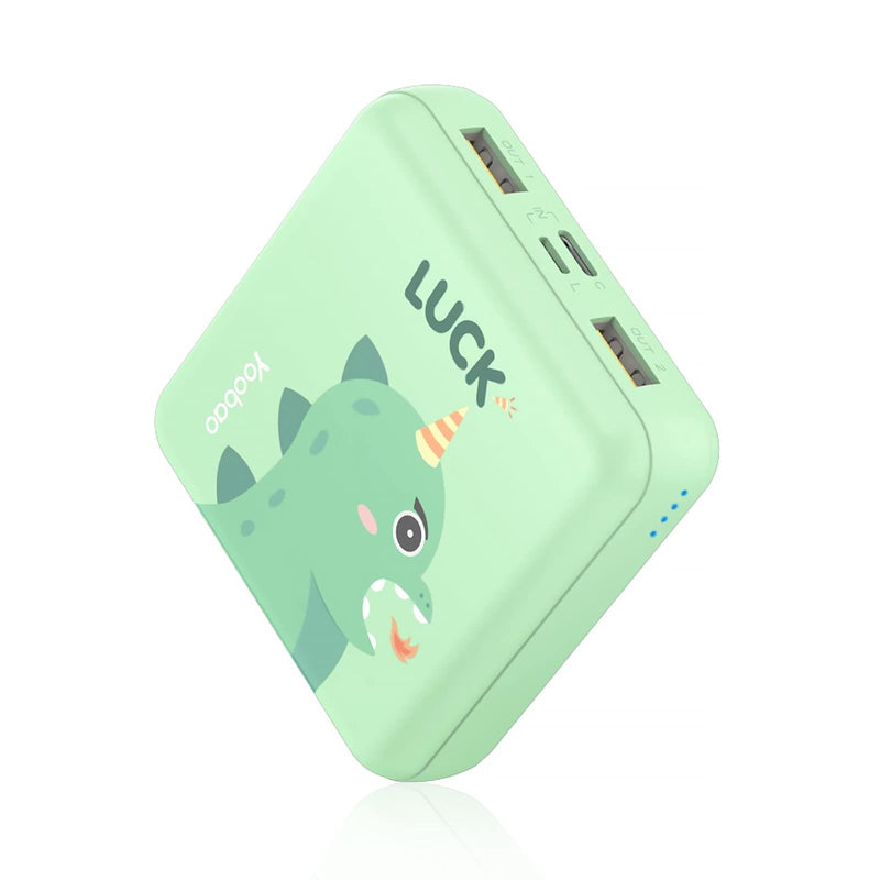 [Australia - AusPower] - Portable Charger 10000mAh Yoobao Cute Power Bank for Girls Mini Fast Charging Compact Battery Pack with Dual USB Output & Dual Inport (2.1A Type-C and 8-Pin Input),Compatible with iPhone,iPad-Green Green 