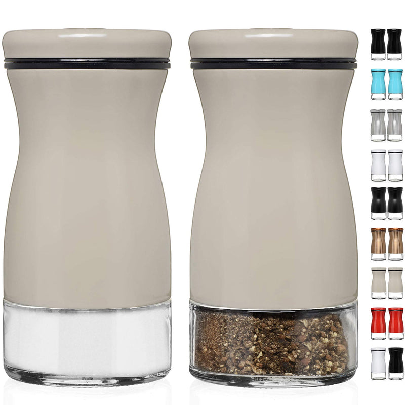 [Australia - AusPower] - CHEFVANTAGE Salt and Pepper Shakers Set with Adjustable Pour Holes - Gray 