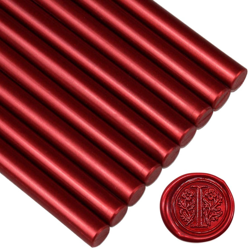 [Australia - AusPower] - Sealing Wax Rod Sparkles Blood Red for Standard Size Glue Gun - 5.4"(L) 10mm(D) 