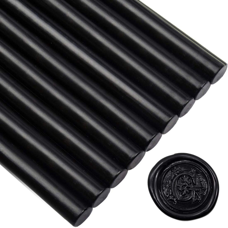 [Australia - AusPower] - Black Sealing Wax Sticks for Glue Gun - 5.4"(L) - 12 Sticks 10mm(D) Black 