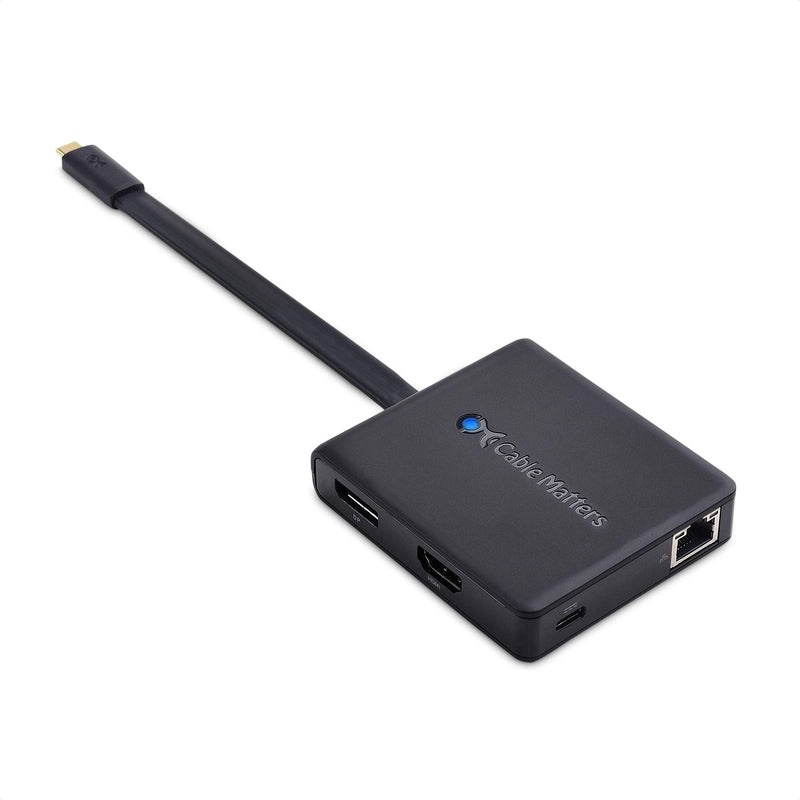 [Australia - AusPower] - Cable Matters USB C Hub with HDMI, DisplayPort, VGA, USB 2.0, Fast Ethernet, 60W Charging - Thunderbolt 4 / USB4 / Thunderbolt 3 Port Compatible with MacBook Pro, Dell XPS, HP Spectre x360 and More 