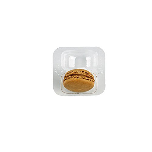 [Australia - AusPower] - Clear Plastic Macaron Insert with Clip Closure (Case of 50), PacknWood - Macaron Cookie Container Box (2.5" x 2.6") PK210MACINS2 2 Macarons 4.0 Inches 