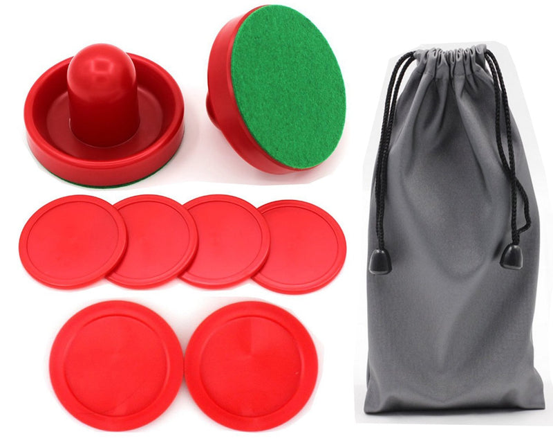 [Australia - AusPower] - Qtimal Home Standard Air Hockey Paddles and 2 Size Pucks, Small Size for Kids, Large Size for Adult, Great Goal Handles Pushers Replacement Accessories for Game Tables (2 Striker, 6 Puck Pack) 