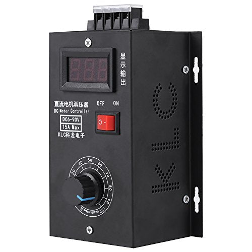 [Australia - AusPower] - Universal PWM DC 6V-90V 15A Wide Voltage Stepless Brushed Motor Speed Controller High Precision Variable PLC Voltage & Speed Regulator With Output Voltage LED Display 