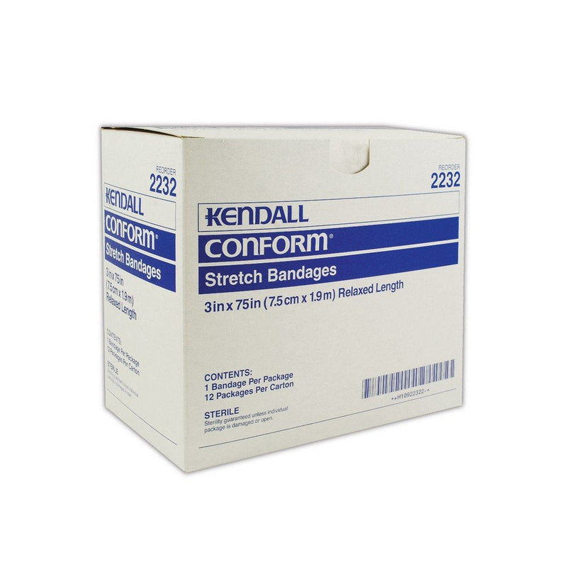 [Australia - AusPower] - Kendall 917898 Conform Sterile Stretch Bandage, 3" x 75", White (Pack of 12) 