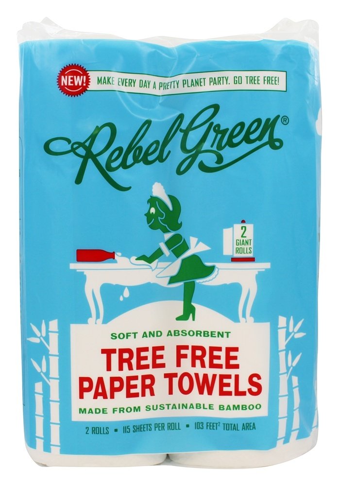 [Australia - AusPower] - Rebel Green Tree Free Bamboo Paper Towels, 2 Giant Rolls, 1.5 Pound 