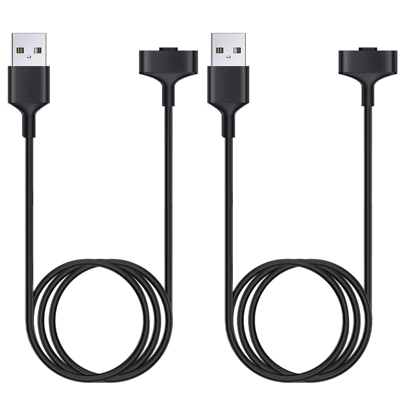 [Australia - AusPower] - QIBOX Charger Cable Compatible with Fitbit Ionic, 2-Pack Replacement USB Ionic Charger Charging Cable Adapter Compatible with Fitbit Ionic Smartwatch, (3 feet) Sturdy Ionic Power Charging Cord 