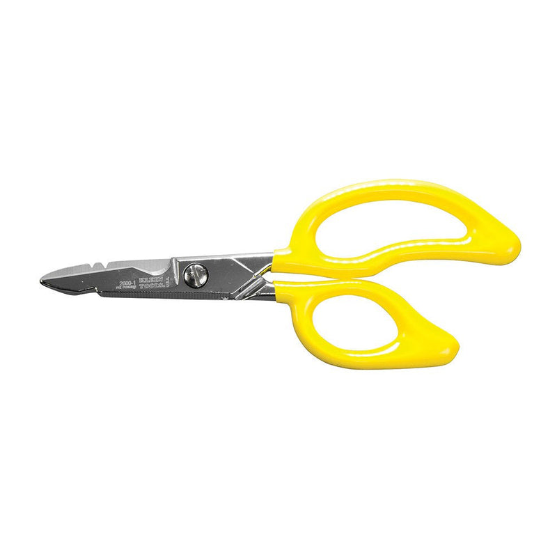 [Australia - AusPower] - Klein Tools 26001 Scissors, All-Purpose Electrician's Scissors with Cable Cutting Notch, Serrated Blades, Deburr Notch, 6.75-Inch 