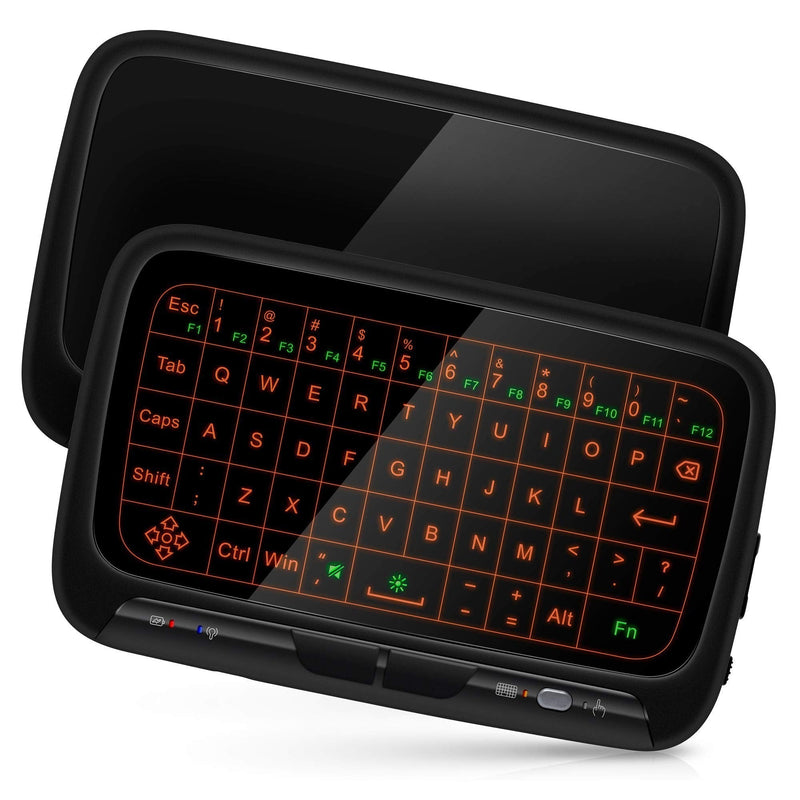 [Australia - AusPower] - ILEBYGO 2.4Ghz Mini Wireless Keyboard Touchpad Combo with 3 Level Backlit Rechargeable Full Screen Remote Control for Android TV Box, Projector, IPTV, HTPC, PC, Laptop H18+ 3 Level Backlit 