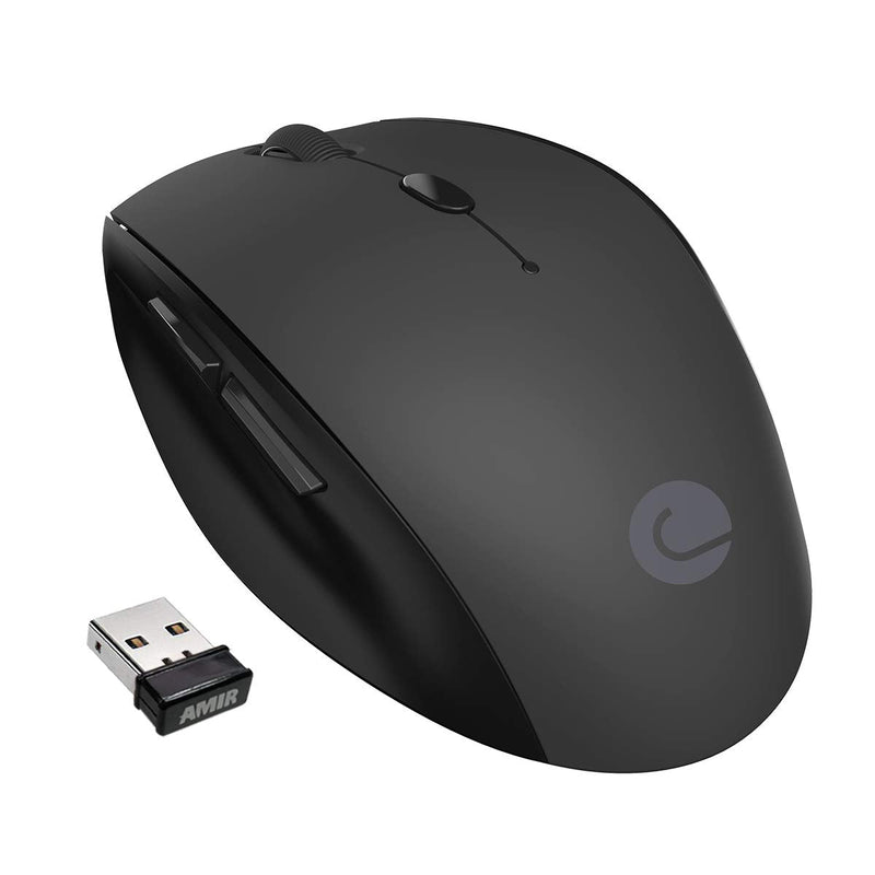 [Australia - AusPower] - Criacr Wireless Mouse, Portable Optical Office Mouse with USB Receiver, 3-level Adjustable DPI, 200-hour Battery Life, Ergonomic Grip, 6 Buttons for PC, Desktop, Laptop, Computer, Mac 