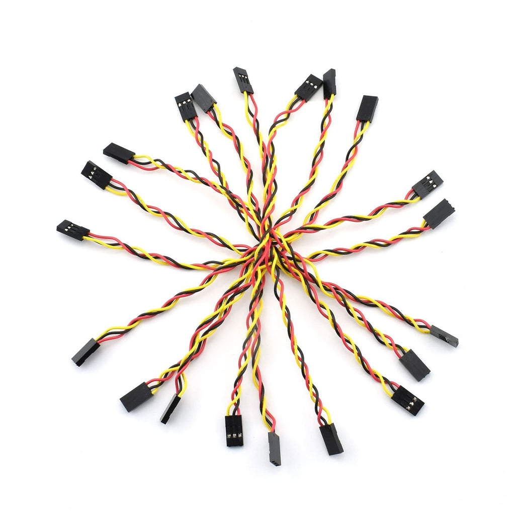 [Australia - AusPower] - ZYAMY 10PCS 3P- Line 3P Pins 2.54mm Pitch Female to Female- Cable Connector Multicolor Jumper Wire for Breadboard 20CM 
