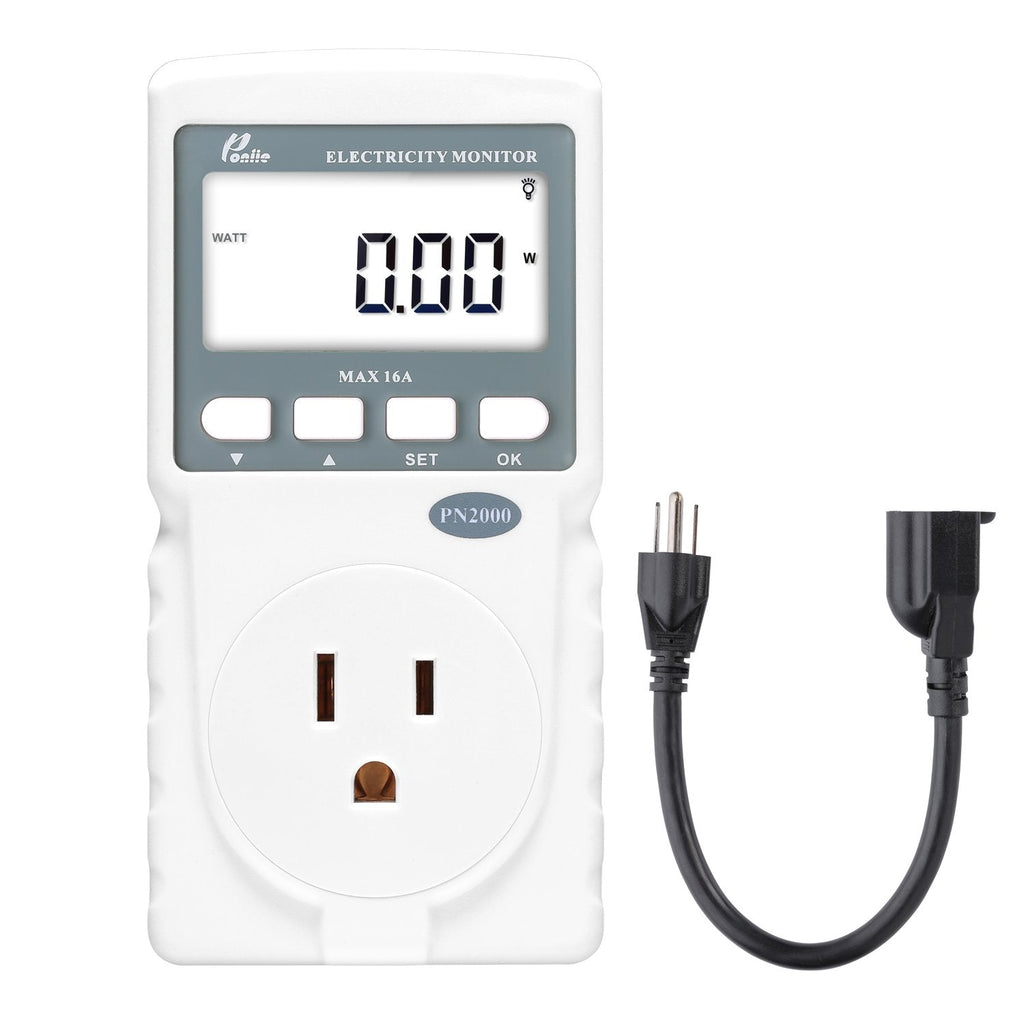 [Australia - AusPower] - Poniie PN2000 Plug-in Kilowatt Electricity Usage Monitor Electrical Power Consumption Watt Meter Tester w/Extension Cord 
