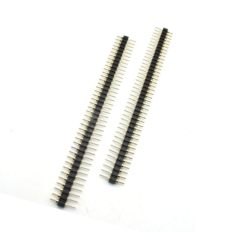 [Australia - AusPower] - ZYAMY 10pcs 2.54mm Male Breakable Pin Header Strip 40Pin 1x40P Single Row Straight Gold Plated Male Pin Header Strip Connector Black 