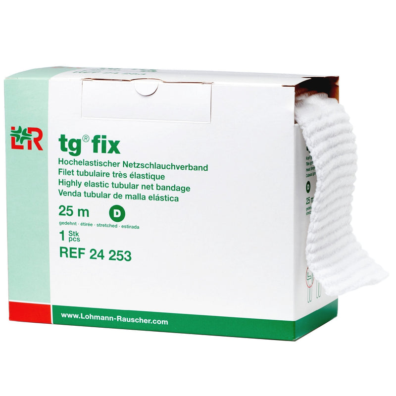 [Australia - AusPower] - L&R-34970 tg Fix Net Tubular Bandage, Elastic Net Wound Dressing, Bandage Retainer for Small Extremities, Size D (105cm Wide x 25m Long When Stretched) 