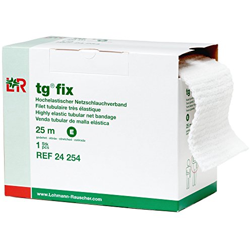 [Australia - AusPower] - Lohmann & Rauscher tg Fix Net Tubular Bandage, Elastic Net Wound Dressing, Bandage Retainer for Large Trunks, Hips & Armpits, Size E (140cm Wide x 25m Long When Stretched) 