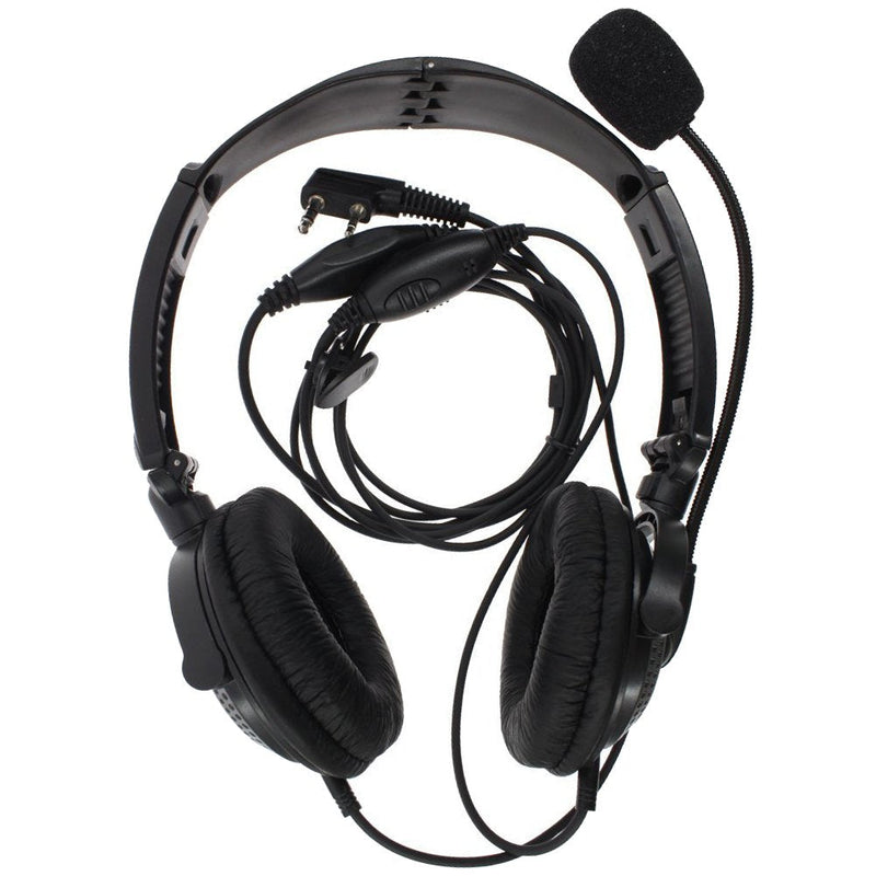 [Australia - AusPower] - AOER® 2 Pin Overhead Earpiece Headset with Boom Mic Noise Cancelling for Kenwood Baofeng Puxing Wouxun HYT Quansheng Puxing 
