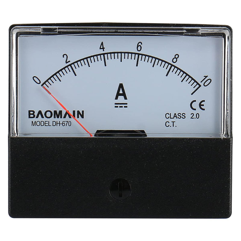 [Australia - AusPower] - Baomain Ammeter DH-670 DC 0-10A Rectangular Ampere Needle Panel Meter Gauge Amperemeter 
