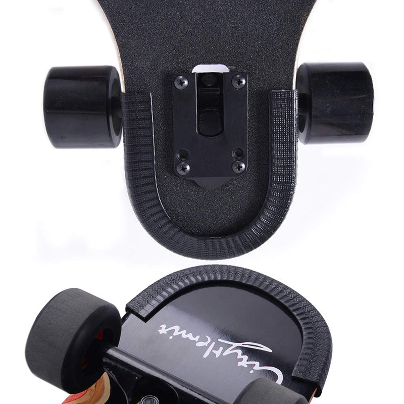 [Australia - AusPower] - MAXPRO Skateboard Deck Guards Protector,Longboard Deck Edge Protection,Durable Shock Absorbing Rubber Cover with Excellent Grip Nose Guard and Tail Guard Black 