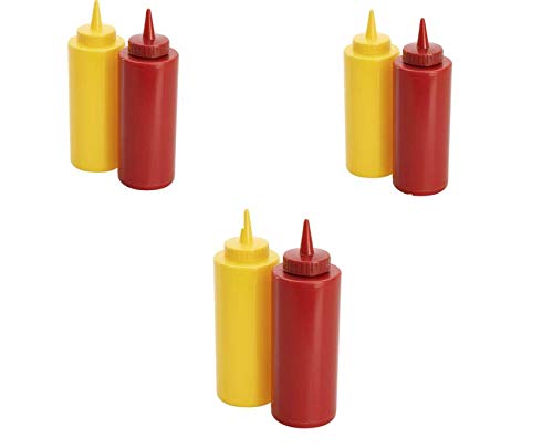 [Australia - AusPower] - Ketchup & Mustard Dispenser Set, 3 -pack – 13.5oz (6 bottles) 3 Sets 