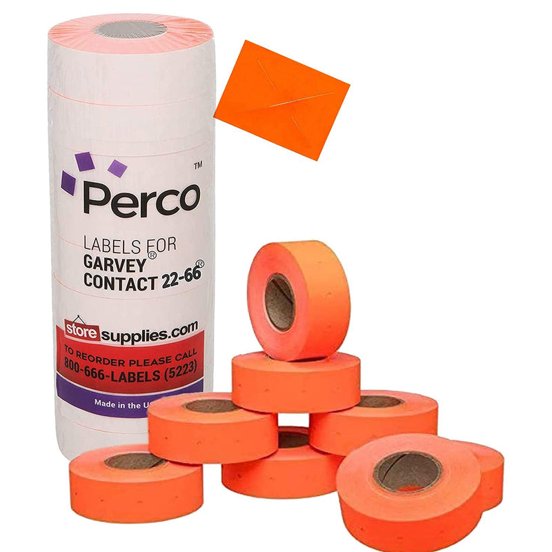 [Australia - AusPower] - 2216 Flou. Red Pricing Labels for Garvey 22-66/22-77/22-88 Two Line Pricing Gun - 9 Rolls - 9,000 Pricemarking Labels 1 Sleeve - 9 Rolls -Red. 