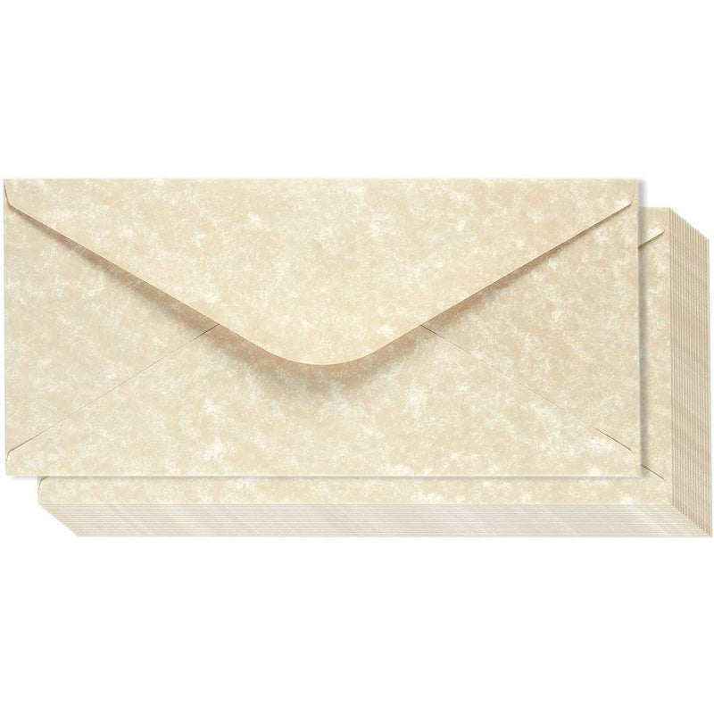 [Australia - AusPower] - 48 Pack Parchment Envelopes - Parchment Paper with Cream Old Fashion Aged Vintage Antique Design - Gum Seal Parchtone Paper Envelopes, 8.75 x 4 Inches 