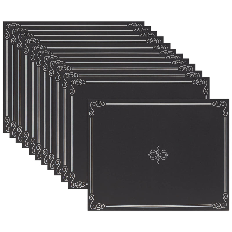 [Australia - AusPower] - Black Certificates Holders with Silver Border for Awards and Diplomas (Letter-Sized,12 Pack) 