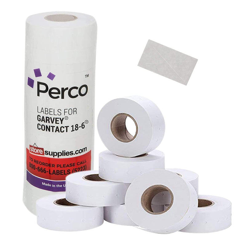 [Australia - AusPower] - 1812 White Pricing Labels for Garvey 18-6 One Line Price Gun, 11 Rolls - 14,000 1 Sleeve - 11 Rolls - White 