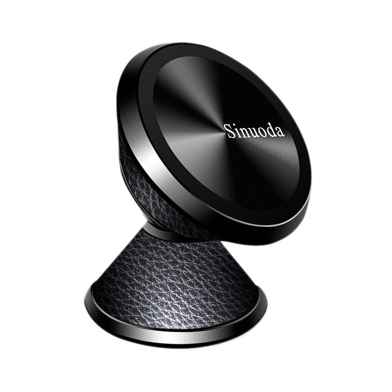 [Australia - AusPower] - Magnetic Phone Car Mount Holder, Universal 360 Rotation Magnetic Car Phone Holder Stand, Metal Mobile Phone Holder for Car Dashboard Mount Compatible with iPhone, Samsung, GPS Leather Black 
