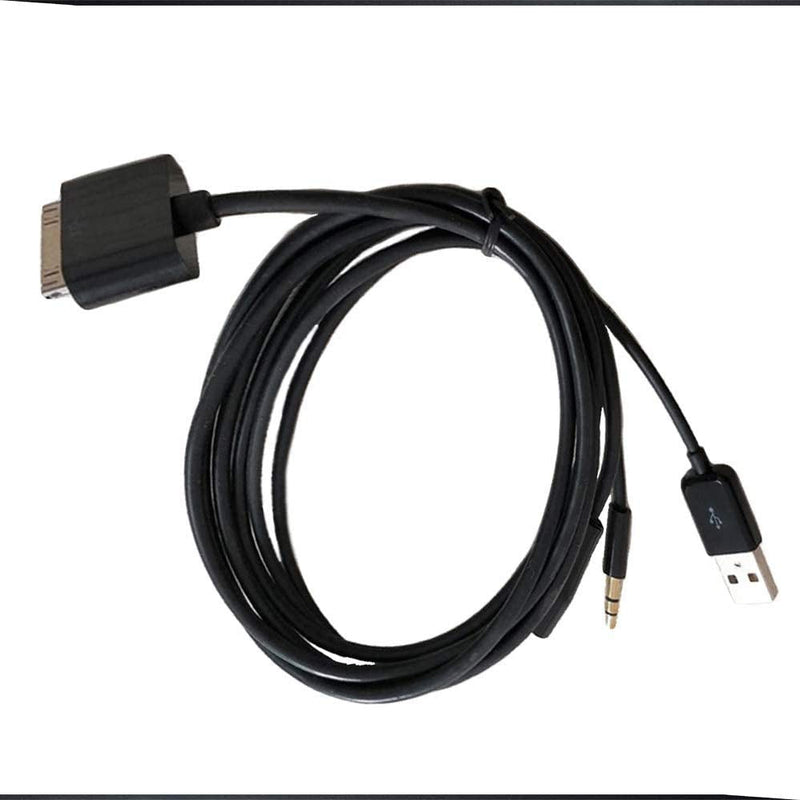 [Australia - AusPower] - JIMAT 30 Pin to AUX USB, Dock Connector to 3.5mm Jack Audio AUX-in Car Stereo Auxiliary Cable | Data Sync Transfer & Charging | Compatible for iPod iPhone 3 4 4S iPad 2 3 | 