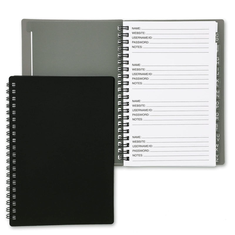 [Australia - AusPower] - Password Book with Alphabetical Tabs, Spiral Bound Internet Address Keeper Logbook (2 Pack, 6x7 in) 