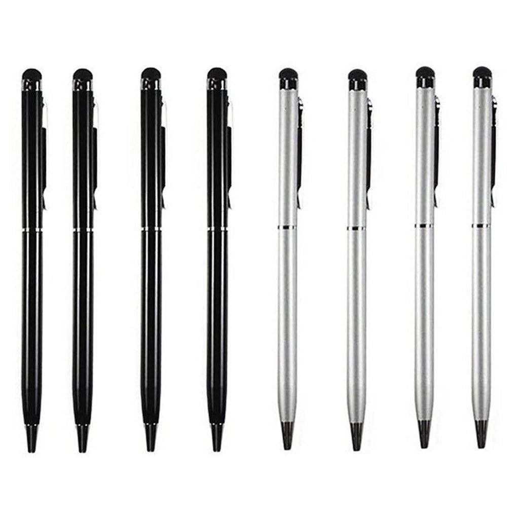 [Australia - AusPower] - Stylus Pen [4X Black + 4X Silver], 2-in-1 Universal Touch Screen Stylus w/ Ballpoint Pen for iPad Tablets Smartphone iPhone iPod Samsung LG Sony etc. 