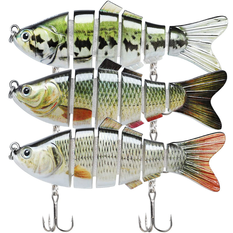 [Australia - AusPower] - TRUSCEND Fishing Lures for Bass Trout Segmented Multi Jointed Swimbaits Slow Sinking Swimming Lures for Freshwater Saltwater Fishing Lures Kit 