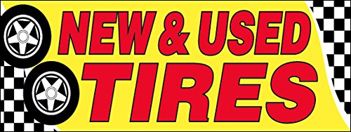 [Australia - AusPower] - 4 Less Co 4x8 Ft New & Used Tires Vinyl Banner Sign yb 