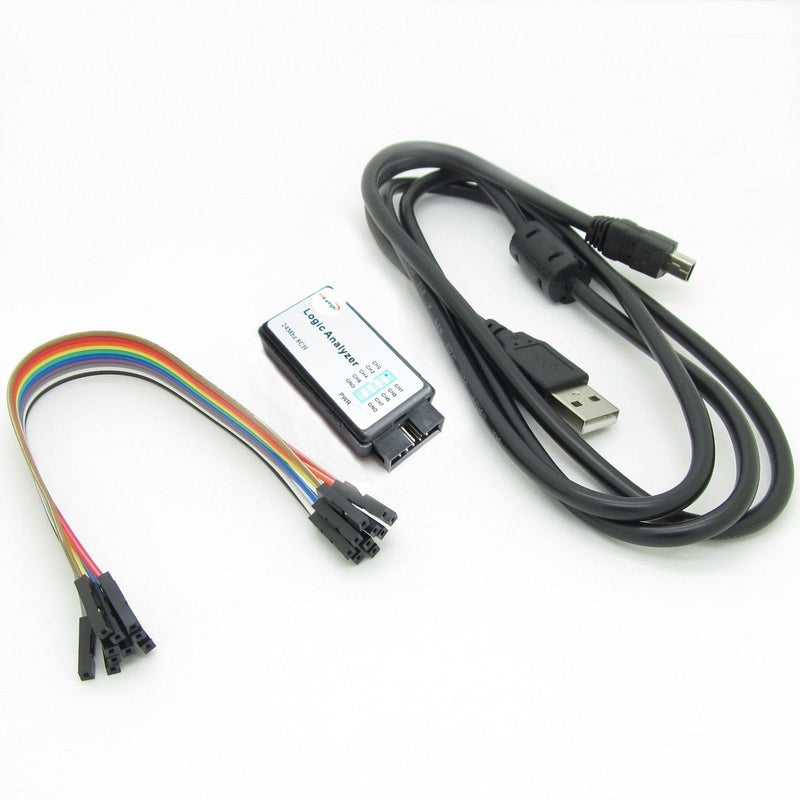 [Australia - AusPower] - HiLetgo USB Logic Analyzer Device With EMI Ferrite Ring USB Cable 24MHz 8CH 24MHz 8 Channel UART IIC SPI Debug 