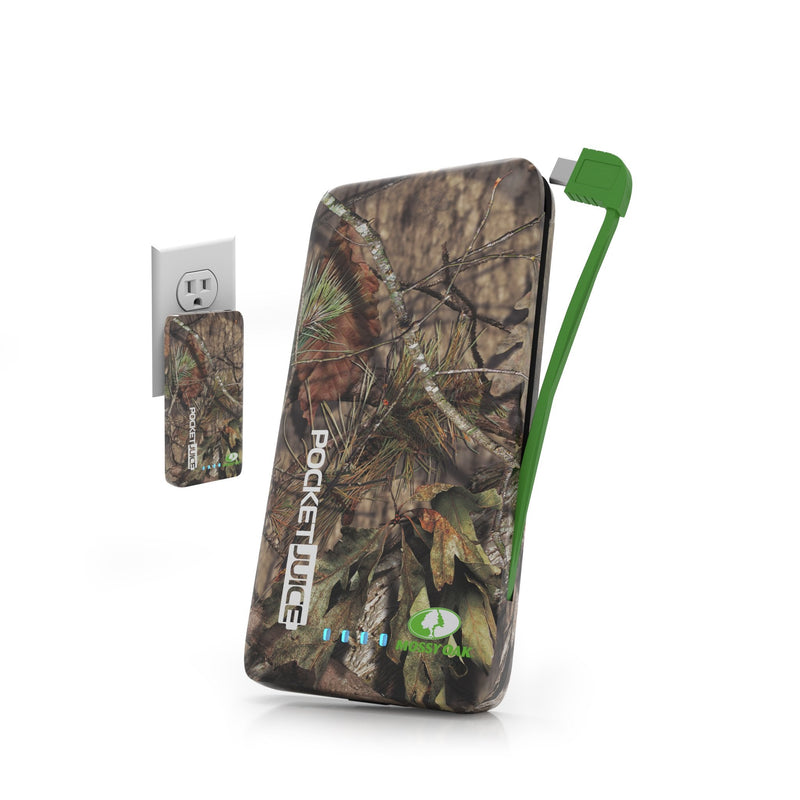 [Australia - AusPower] - Tzumi PocketJuice Endurance AC - Mini Portable Device Battery Pack Charger - 4,000 mAh High-Speed USB Port with Built in MicroUSB Cable - Compatible with iPhone & Android (Mossy Oak) 